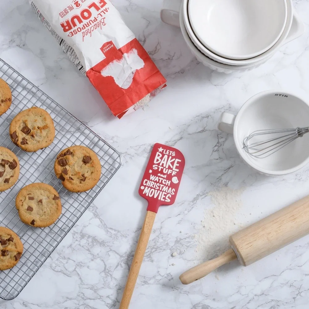 2pc Primitives By Kathy Let's Bake Stuff And Watch Movies Spatula Christmas